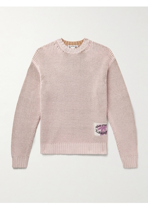 Acne Studios - Kype Logo-Appliquéd Ribbed Wool-Blend Sweater - Men - Pink - XS