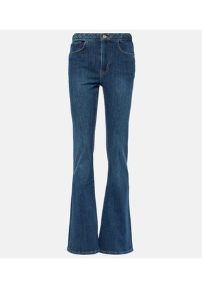 Frame Braided high-rise flared jeans
