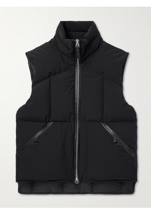 TOM FORD - Leather-Trimmed Quilted Shell Gilet - Men - Black - IT 46