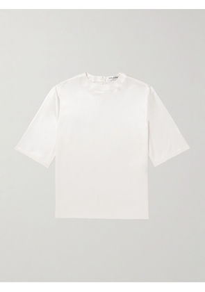 SAINT LAURENT - Silk-Satin T-Shirt - Men - White - M