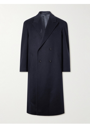 Ghiaia Cashmere - Santo Barillà Double-Breasted Cashmere Coat - Men - Blue - IT 50