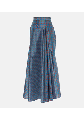 Vivienne Westwood Checked ruffled silk-blend maxi skirt