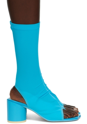 MM6 Maison Margiela Blue Open Toe Sock Heels