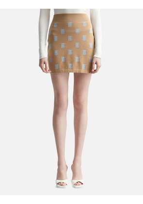 Monogram Wool Silk Blend Jacquard Mini Skirt
