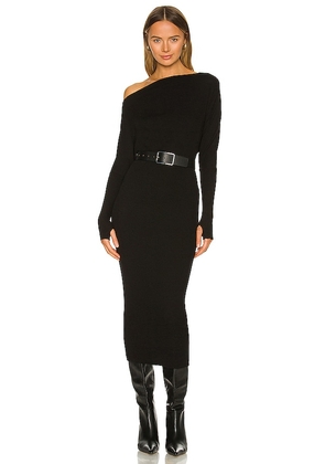 Enza Costa Sweater Knit Slouch Dress in Black. Size L, S, XS.