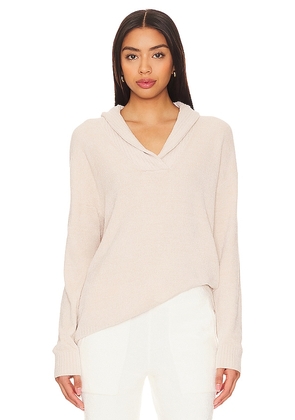 Barefoot Dreams CozyChic Ultra Lite Ribbed Shawl Pullover in Neutral. Size L, M, S, XS.