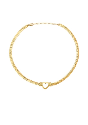 Amber Sceats Heart Chain Necklace in Metallic Gold.