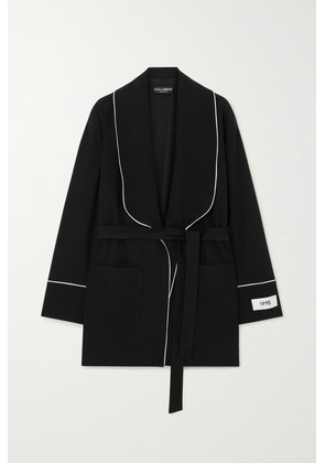 Dolce & Gabbana - Belted Stretch-wool Jacket - Black - IT36,IT38,IT40,IT42