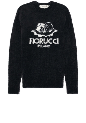 FIORUCCI Fluffy Milano Angels Knit Jumper in Black. Size M.