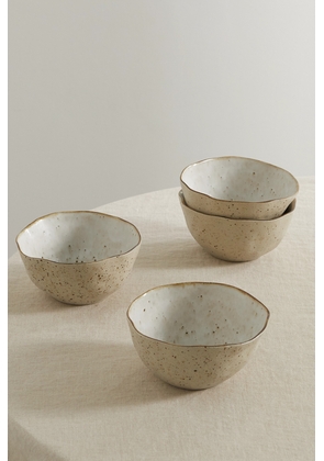 Soho Home - Emden Set Of Four 14cm Glazed Stoneware Cereal Bowls - Ivory - One size