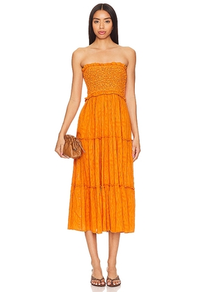 Cleobella Allegra Midi Dress in Orange. Size M, XL.
