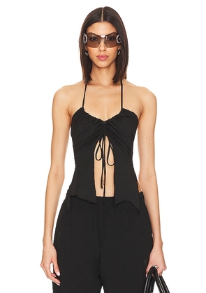 MORE TO COME Frankie Halter Top in Black. Size M, S, XL, XS, XXS.