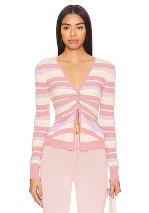 Lovers and Friends Kit Striped Sweater in Pink. Size M, S, XL, XS, XXS.