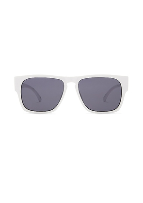 Le Specs Transmission Sunglasses in White.