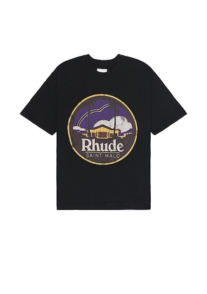 Rhude Saint Malo Tee in Black. Size M, S, XL.