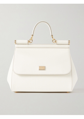 Dolce & Gabbana - Sicily Small Textured-leather Tote - White - One size