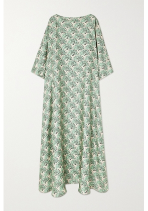 La DoubleJ - Muumuu Printed Silk-twill Maxi Dress - Green - xx small,x small,small,medium,large,x large,xx large