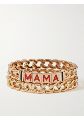 Roxanne Assoulin - The Mama Link Set Of Two Gold-tone And Enamel Bracelets - One size