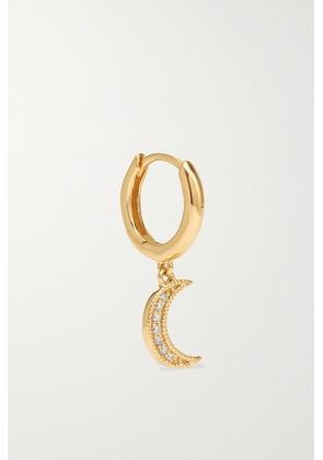 Andrea Fohrman - Crescent 18-karat Gold Diamond Hoop Earring - One size