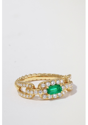 David Yurman - Stax 18-karat Gold, Diamond And Emerald Ring - 5,6,7,8