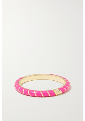 Yvonne Léon - Alliance 9-karat Gold, Enamel And Diamond Ring - Pink - 5,6,7,8