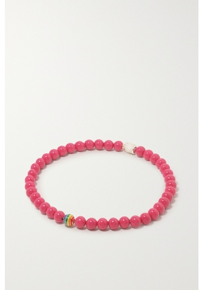 Lauren Rubinski - Sterling Silver, 14-karat Gold And Enamel Necklace - Pink - One size