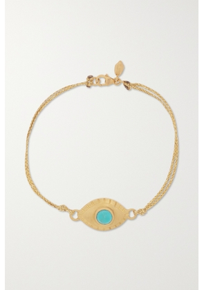 Pippa Small - 18-karat Gold, Cord And Turquoise Bracelet - Blue - One size
