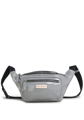 Marni logo-appliqué belt bag - Grey