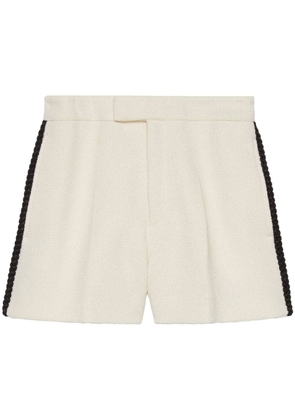 Gucci braid-embellished tweed shorts - White
