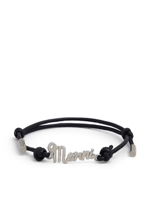 Marni logo-plaque rope bracelet - Silver