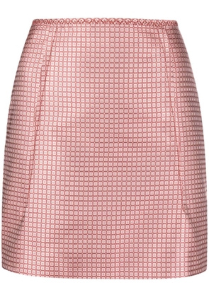 Lanvin checkered-jacquard satin miniskirt