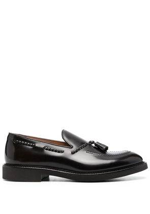 Doucal's polished-leather tasselled loafers - Brown
