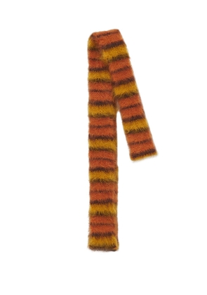 Marni striped mohair-blend scarf - Orange