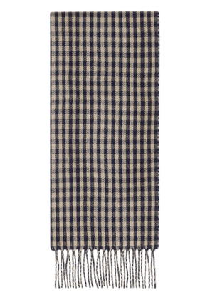 Gucci GG gingham reversible wool scarf - Blue