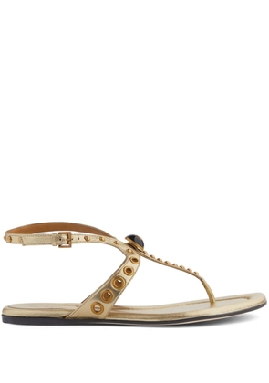 Gucci Double G thong-strap sandals - Gold