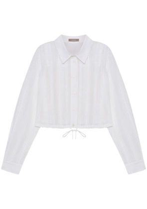 12 STOREEZ broderie-anglaise cotton shirt - White