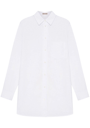 12 STOREEZ longline button-up shirt - White