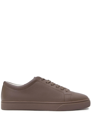 12 STOREEZ almond-toe leather sneakers - Brown