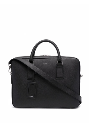 SANDRO Downtown Slim leather laptop bag - Black