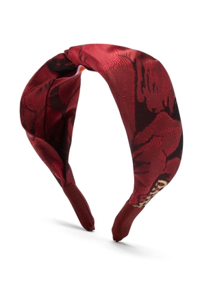 La DoubleJ Cerchietto knot-detail jacquard headband - Red