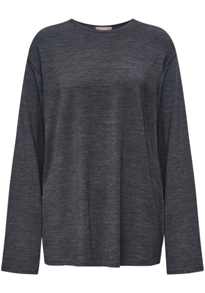 12 STOREEZ mélange-effect long-sleeve T-shirt - Grey