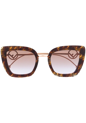 Fendi Eyewear FF cat-eye frame sunglasses - Brown