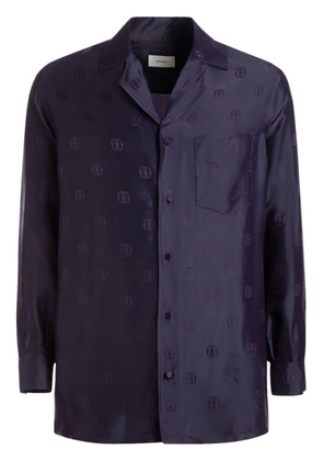 Bally logo-print silk shirt - Purple