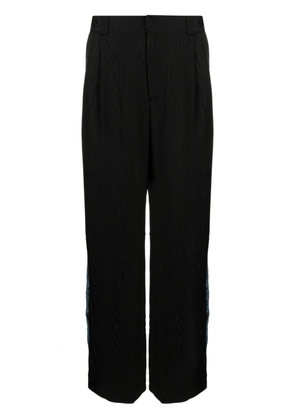 Ahluwalia panelled pleat-detail straight-leg trousers - Black