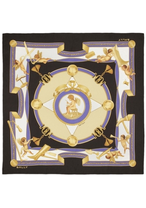 Bally Emblem cherub-print silk scarf - Black