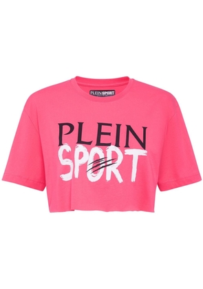 Plein Sport logo-print cotton top - Pink