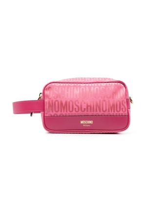 Moschino logo-print wash bag - Pink