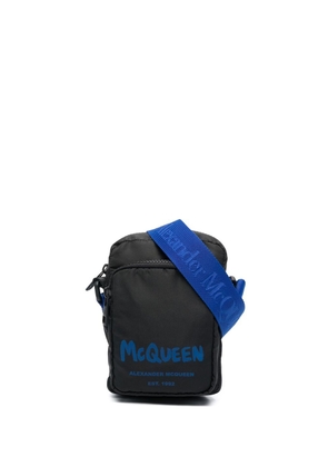 Alexander McQueen logo-print messenger bag - Black