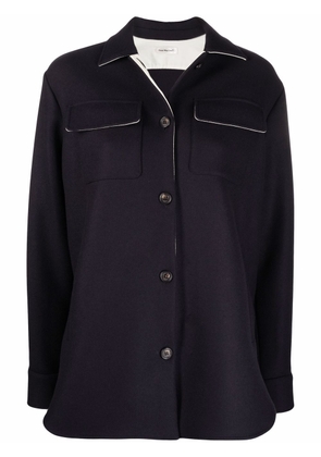 There Was One contrast-trim shirt jacket - Blue