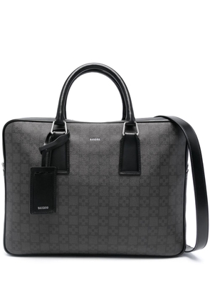SANDRO geometric-pattern print leather briefcase - Grey